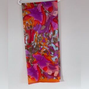 Pure Silk Scarf Colorful Abstract Design Soft, Silky By Cynthia Rowley